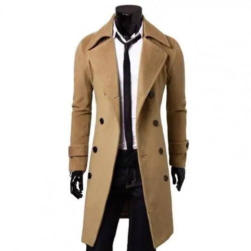 Long Trench Coat for Men | Slim Fit | Classic City Style
