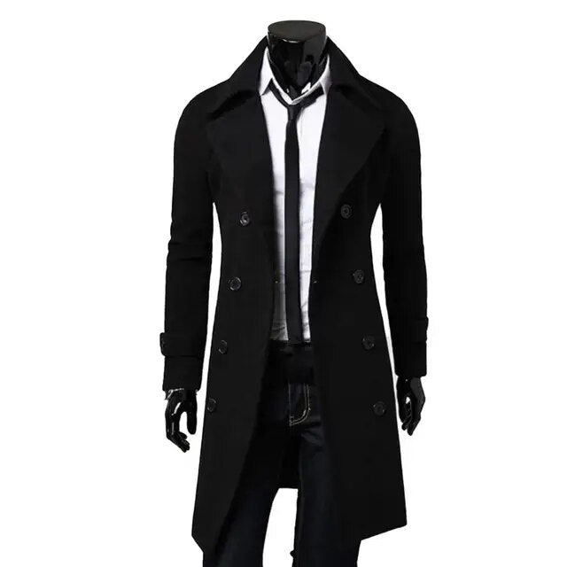 Long Trench Coat for Men | Slim Fit | Classic City Style