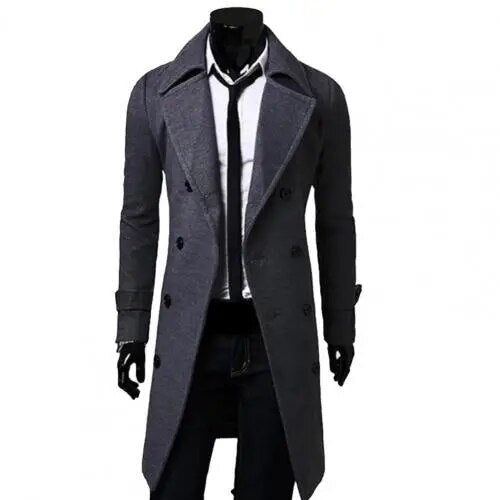 Long Trench Coat for Men | Slim Fit | Classic City Style