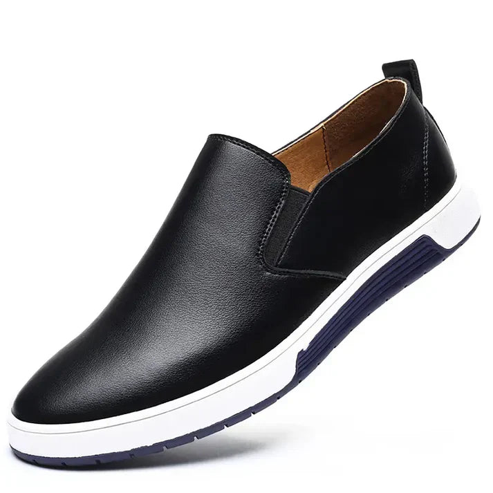 Men’s Leather Slip-On Sneakers | Classic Style | Casual Comfort with Grip Sole