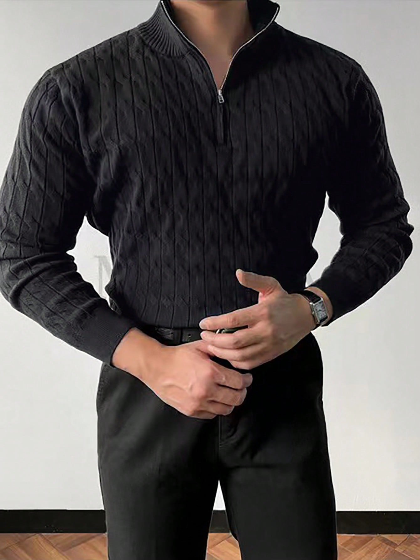 Zip Neck Knitted Sweater | Slim Fit | Elegant & Comfortable