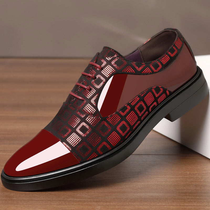 Luxe Derby Shoes for Men | Patent Leather & Embossed Texture | Formal Shine Statement