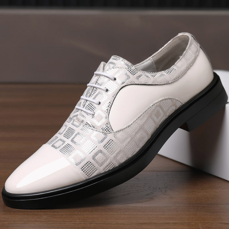 Luxe Derby Shoes for Men | Patent Leather & Embossed Texture | Formal Shine Statement