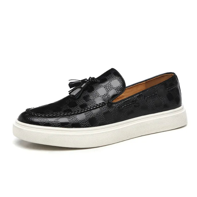 Leather Slip-On Loafers | Casual-Chic Sneakers | Woven Detail & Contrast Sole