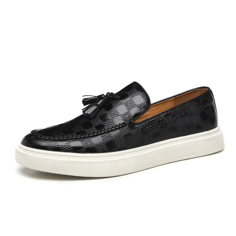 Leather Slip-On Loafers | Casual-Chic Sneakers | Woven Detail & Contrast Sole