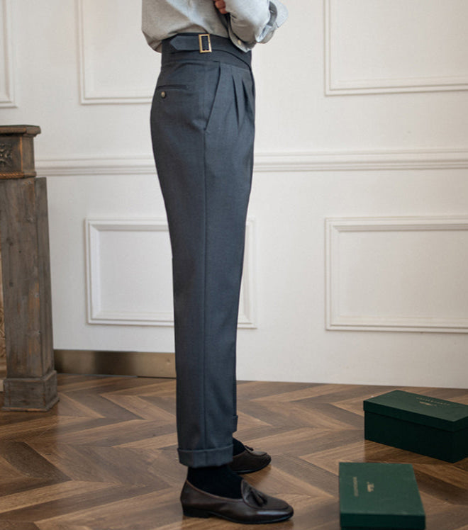 Slim Fit Pleated Trousers | Modern Tailoring | Refined Versatility