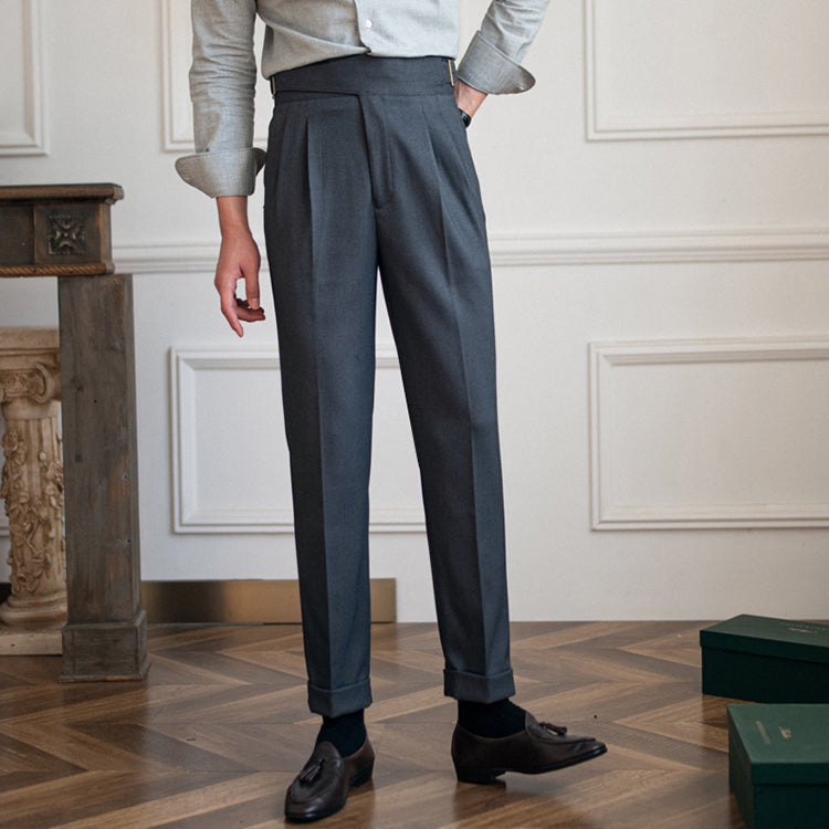 Slim Fit Pleated Trousers | Modern Tailoring | Refined Versatility