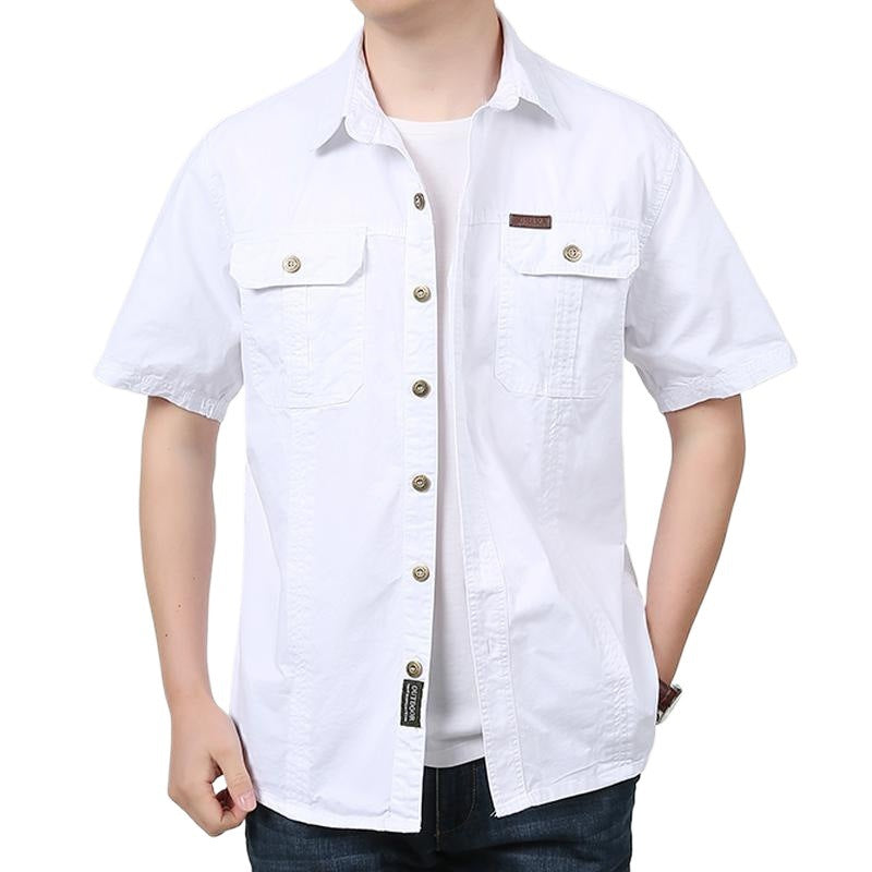 Men’s Outdoor Utility Shirt | Short Sleeve | Rugged Comfort & Dual-Pocket Function