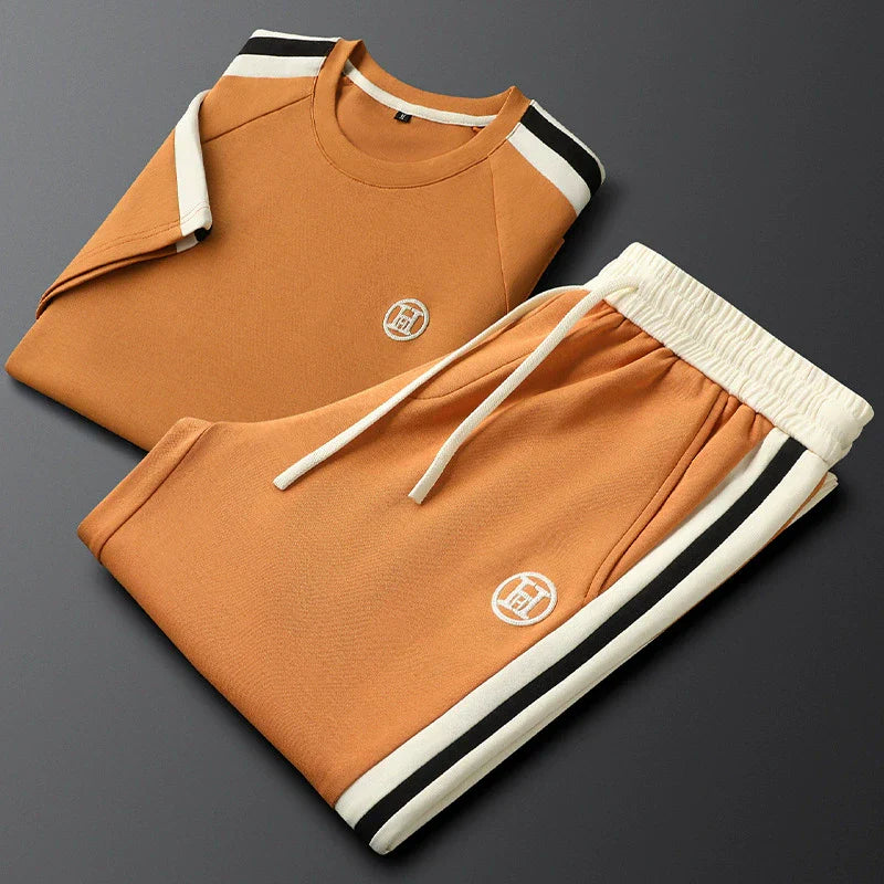 Retro Sport Co-ord Set | Stripe Detail & Emblem | Street Active Style
