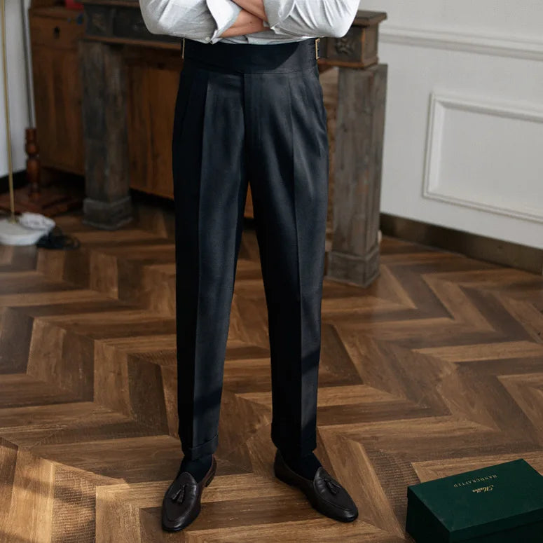 Slim Fit Pleated Trousers | Modern Tailoring | Refined Versatility