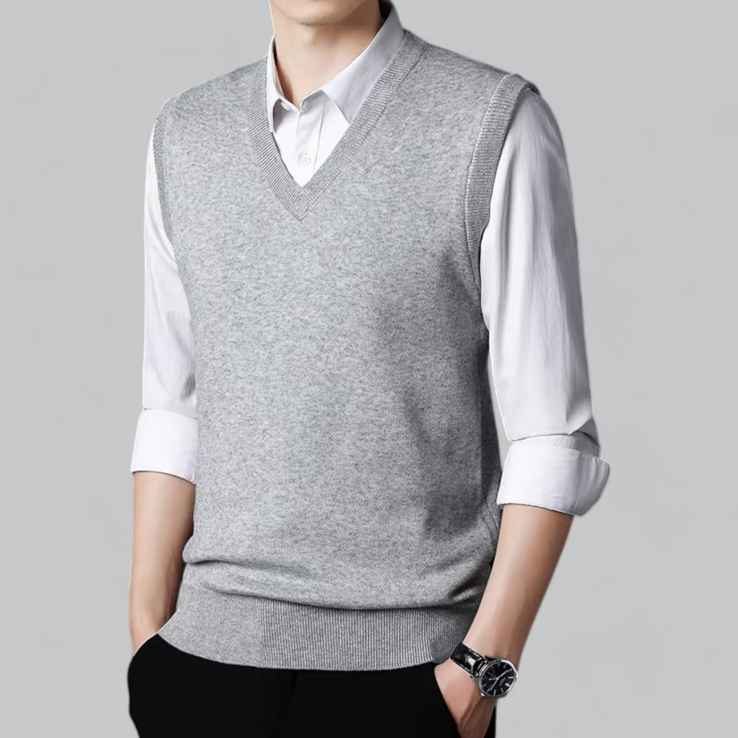 Knitted Sleeveless Vest | V-Neck | Classic & Layered Comfort