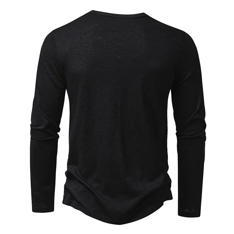 Men’s Henley Long Sleeve Shirt | Button Neckline | Everyday Casual Essential