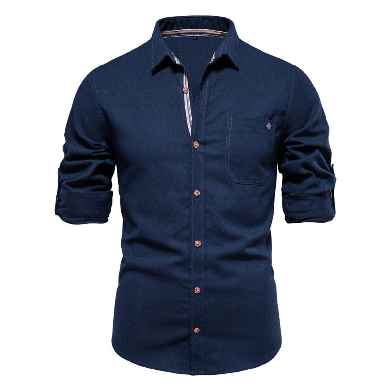 Slim-Fit Stretch Shirt | Long Sleeve | Smart Comfort for Men
