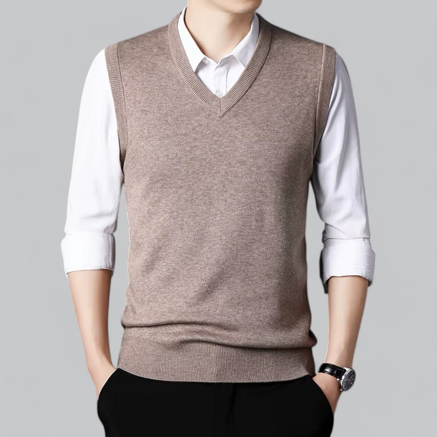 Knitted Sleeveless Vest | V-Neck | Classic & Layered Comfort