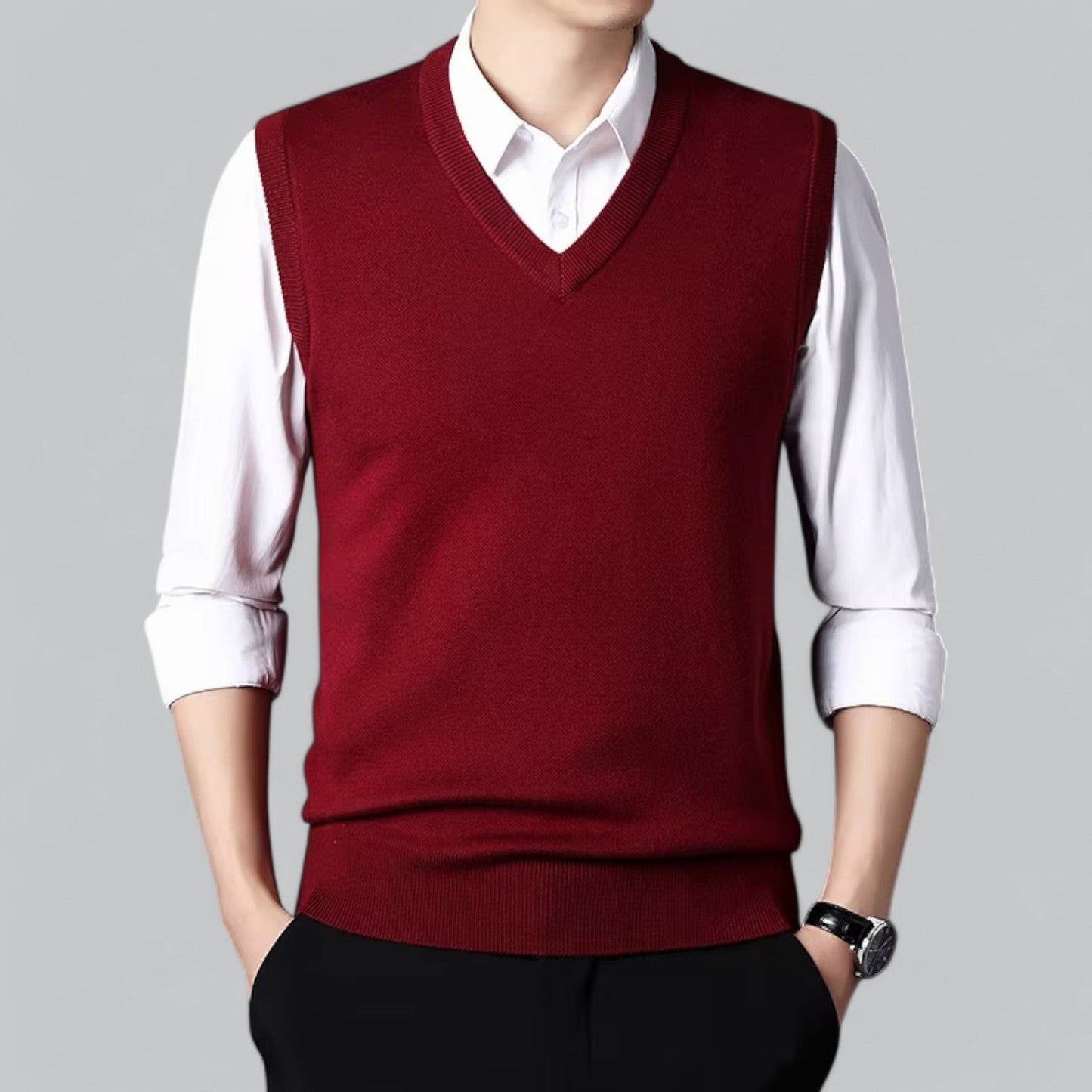 Knitted Sleeveless Vest | V-Neck | Classic & Layered Comfort