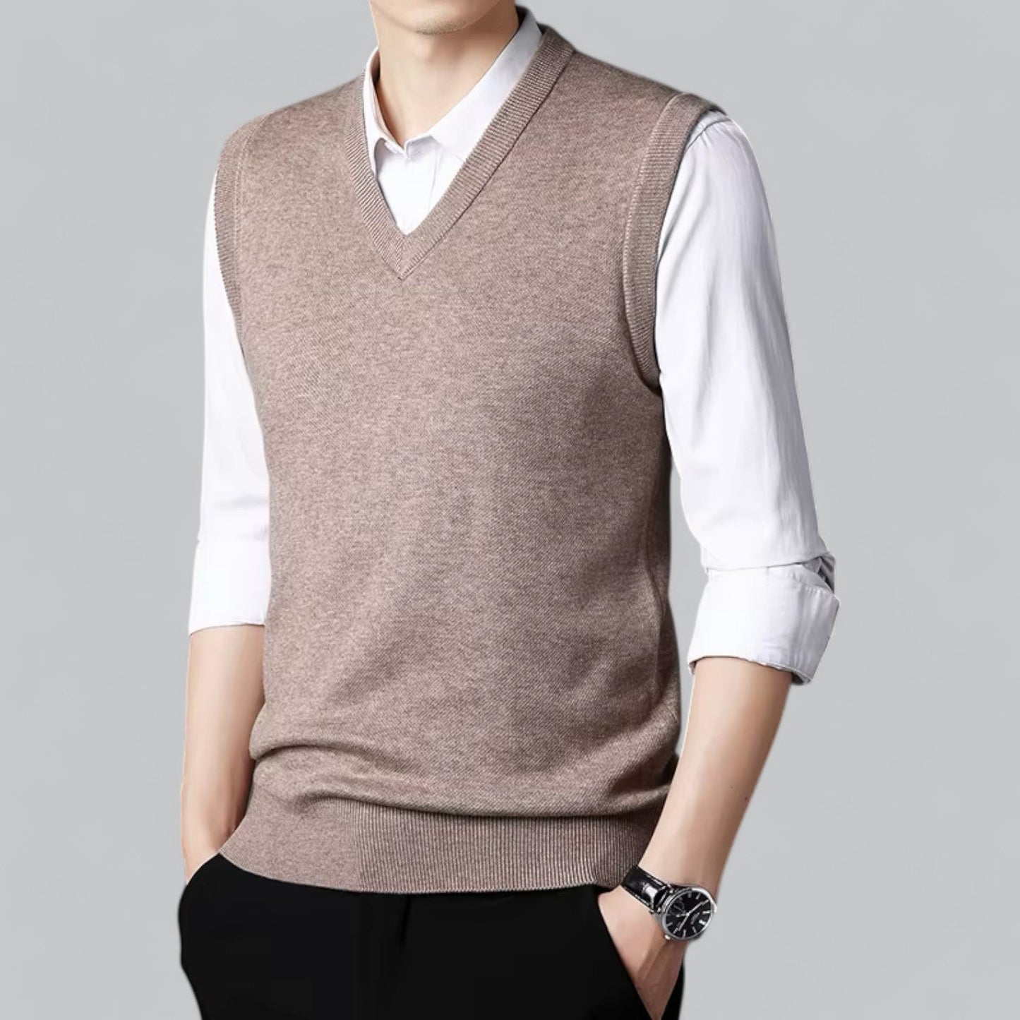 Knitted Sleeveless Vest | V-Neck | Classic & Layered Comfort