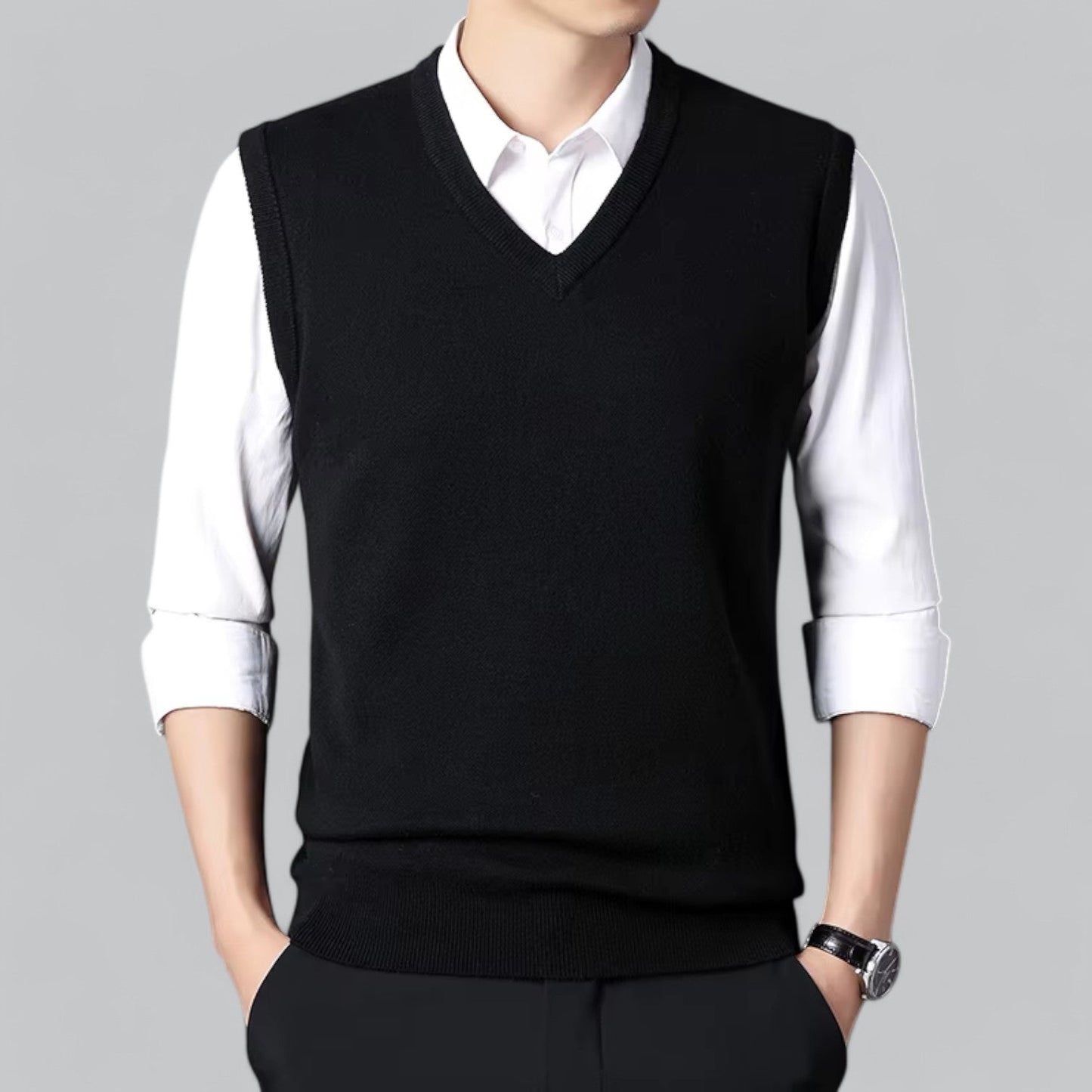 Knitted Sleeveless Vest | V-Neck | Classic & Layered Comfort