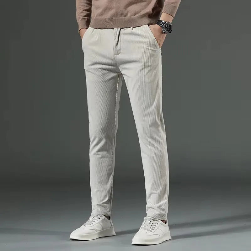 Slim Fit Corduroy Trousers | Modern Texture | Smart Cold-Season Style