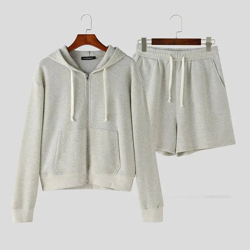 Fleece Zip-Up Hoodie Set | Soft Minimalist Loungewear | Everyday Comfort