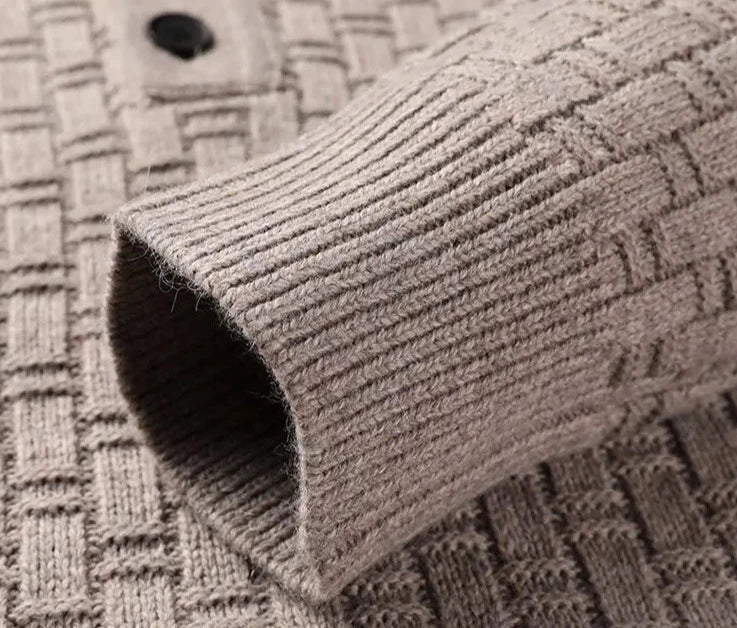 Knitted Polo Sweater | Textured Knit | Warm and Elegant