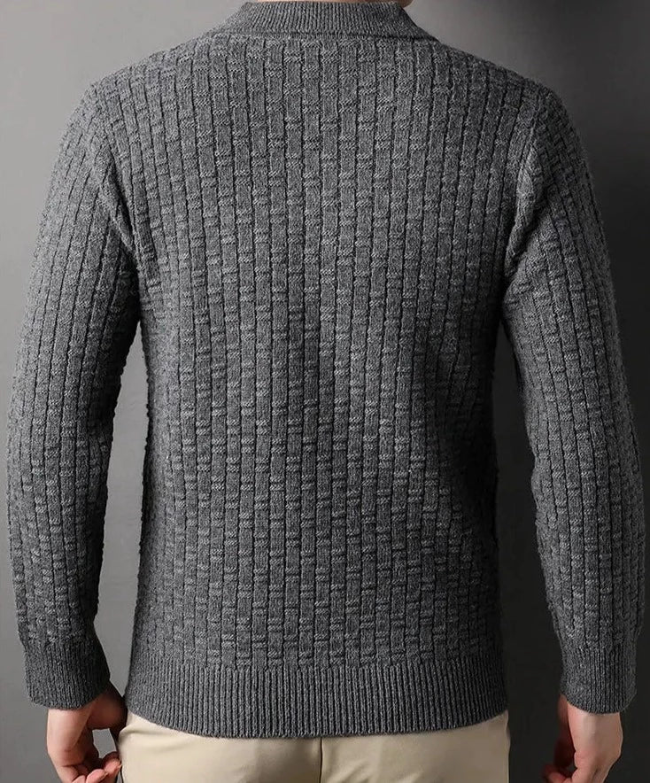 Knitted Polo Sweater | Textured Knit | Warm and Elegant