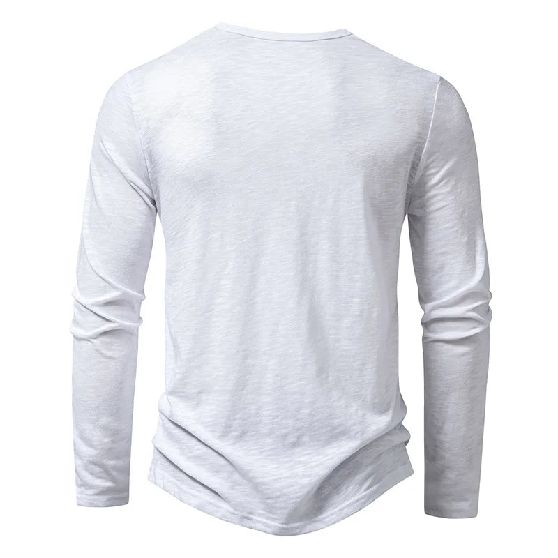 Men’s Henley Long Sleeve Shirt | Button Neckline | Everyday Casual Essential