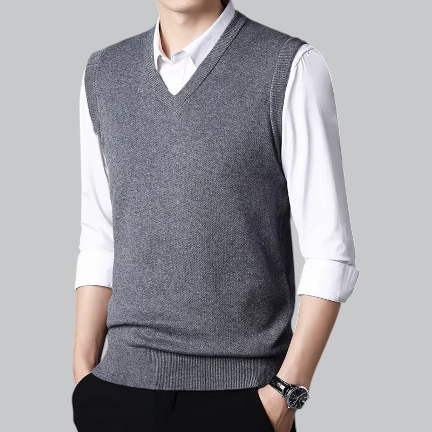 Knitted Sleeveless Vest | V-Neck | Classic & Layered Comfort