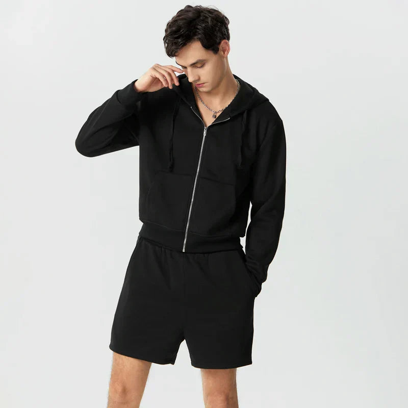 Fleece Zip-Up Hoodie Set | Soft Minimalist Loungewear | Everyday Comfort