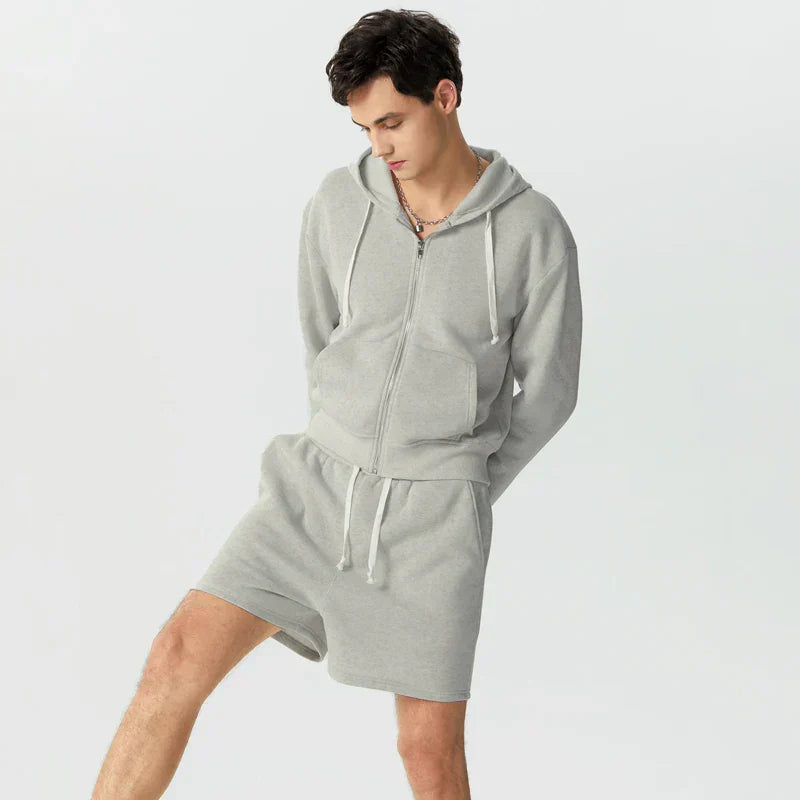 Fleece Zip-Up Hoodie Set | Soft Minimalist Loungewear | Everyday Comfort