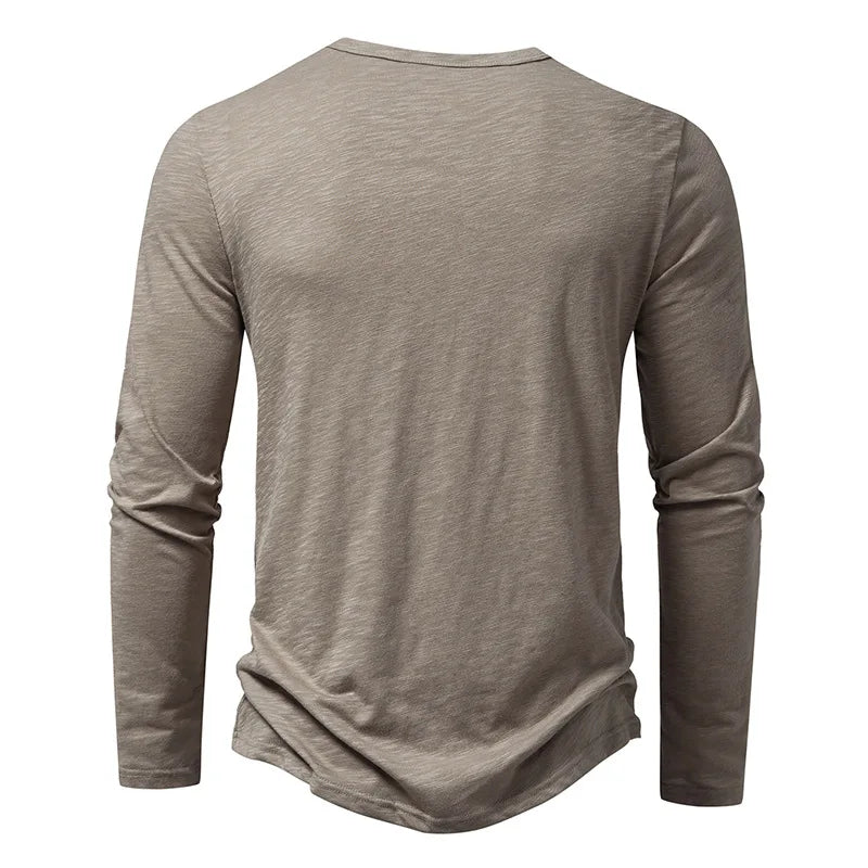 Men’s Henley Long Sleeve Shirt | Button Neckline | Everyday Casual Essential