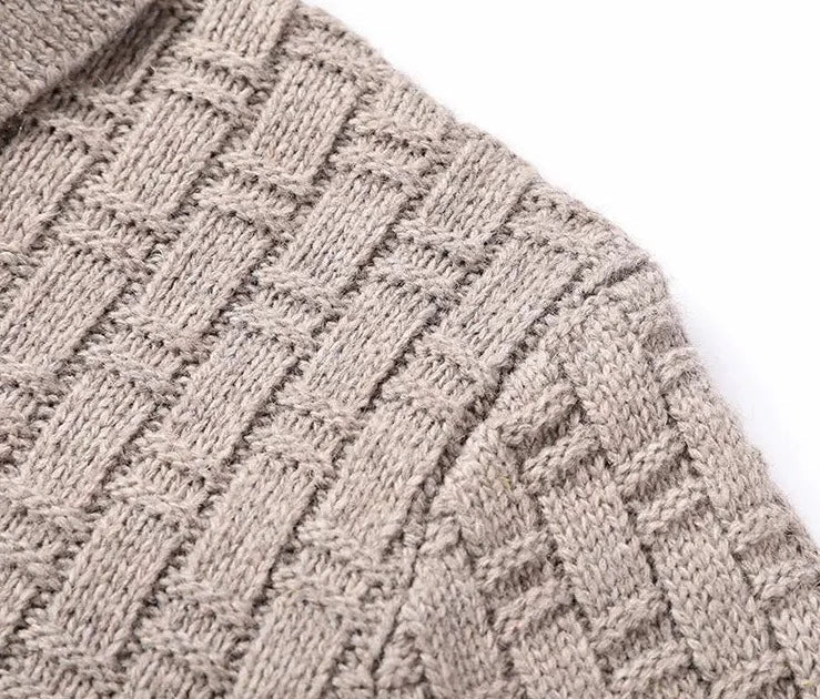 Knitted Polo Sweater | Textured Knit | Warm and Elegant