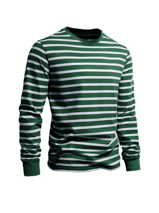 Striped Crew Neck Sweater | Retro Knit | Casual & Comfortable