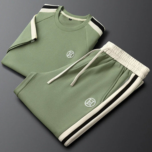 Retro Sport Co-ord Set | Stripe Detail & Emblem | Street Active Style