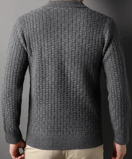 Knitted Polo Sweater | Textured Knit | Warm and Elegant