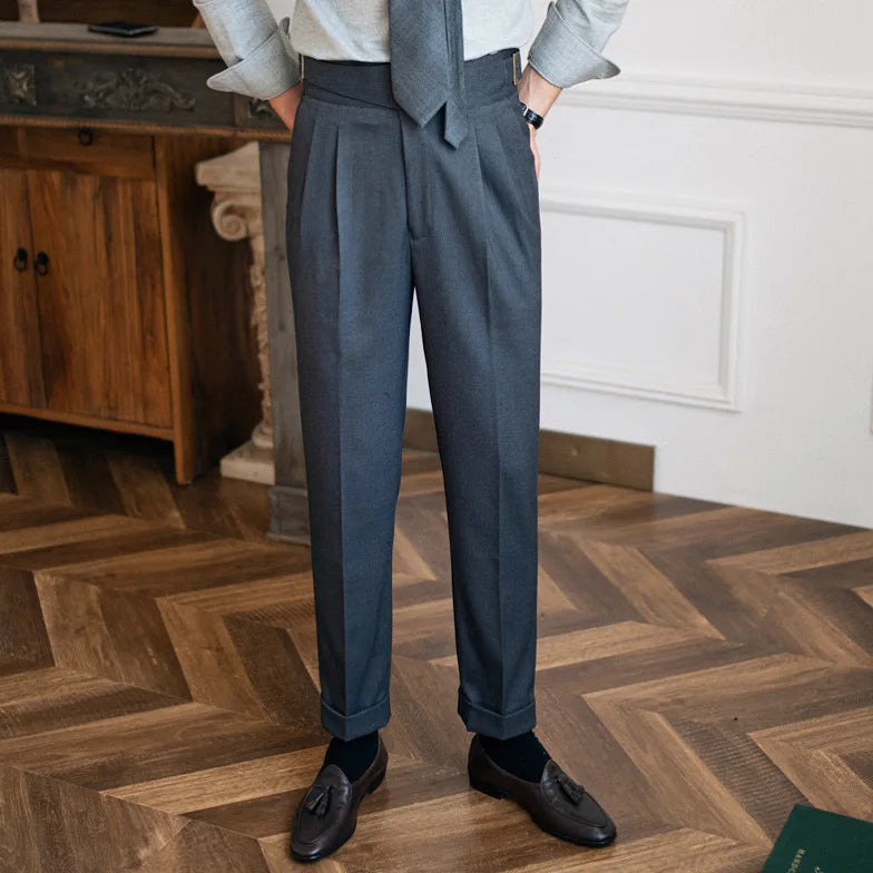 Slim Fit Pleated Trousers | Modern Tailoring | Refined Versatility